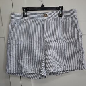 Southern Proper Blue and White Striped Women's Shorts